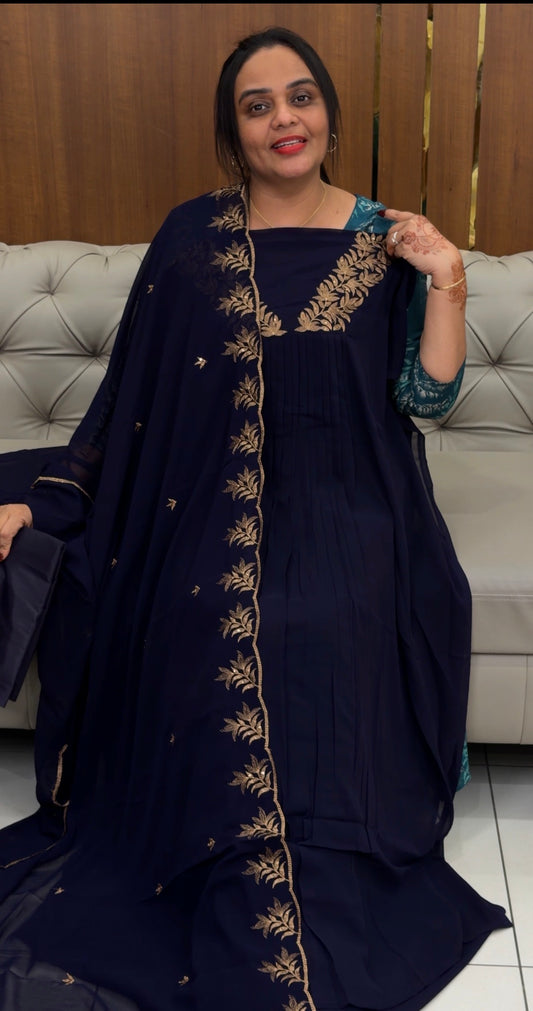 FAUX GEORGETTE UNSTITCHED SALWAR SUITS - IHA 32147