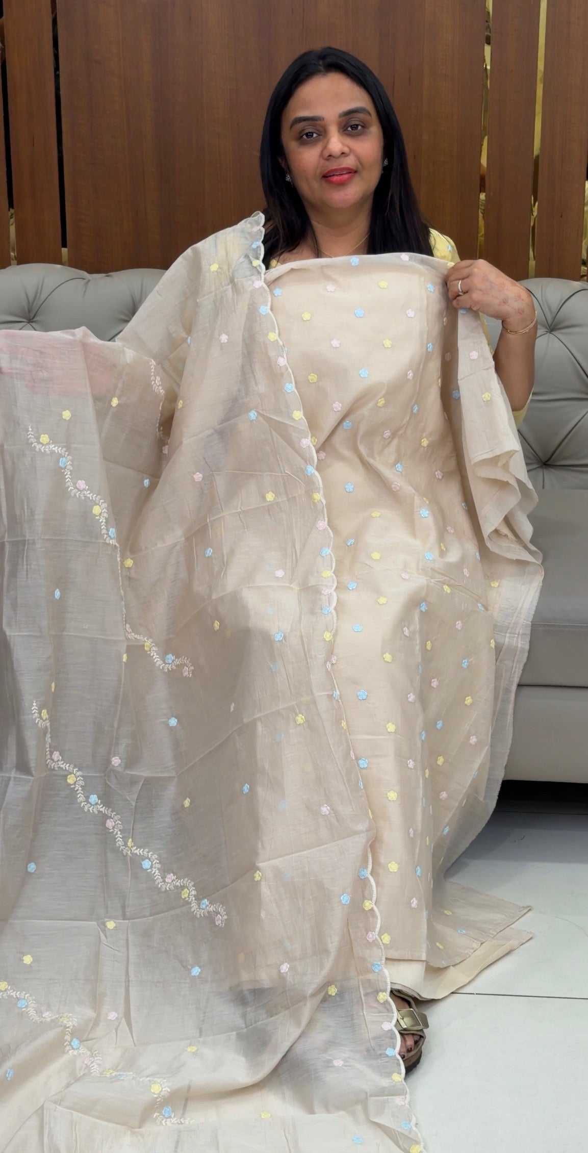 FORWARD MUL CHANDERI UNSTITCHED SALWAR SUITS - IHA 31987