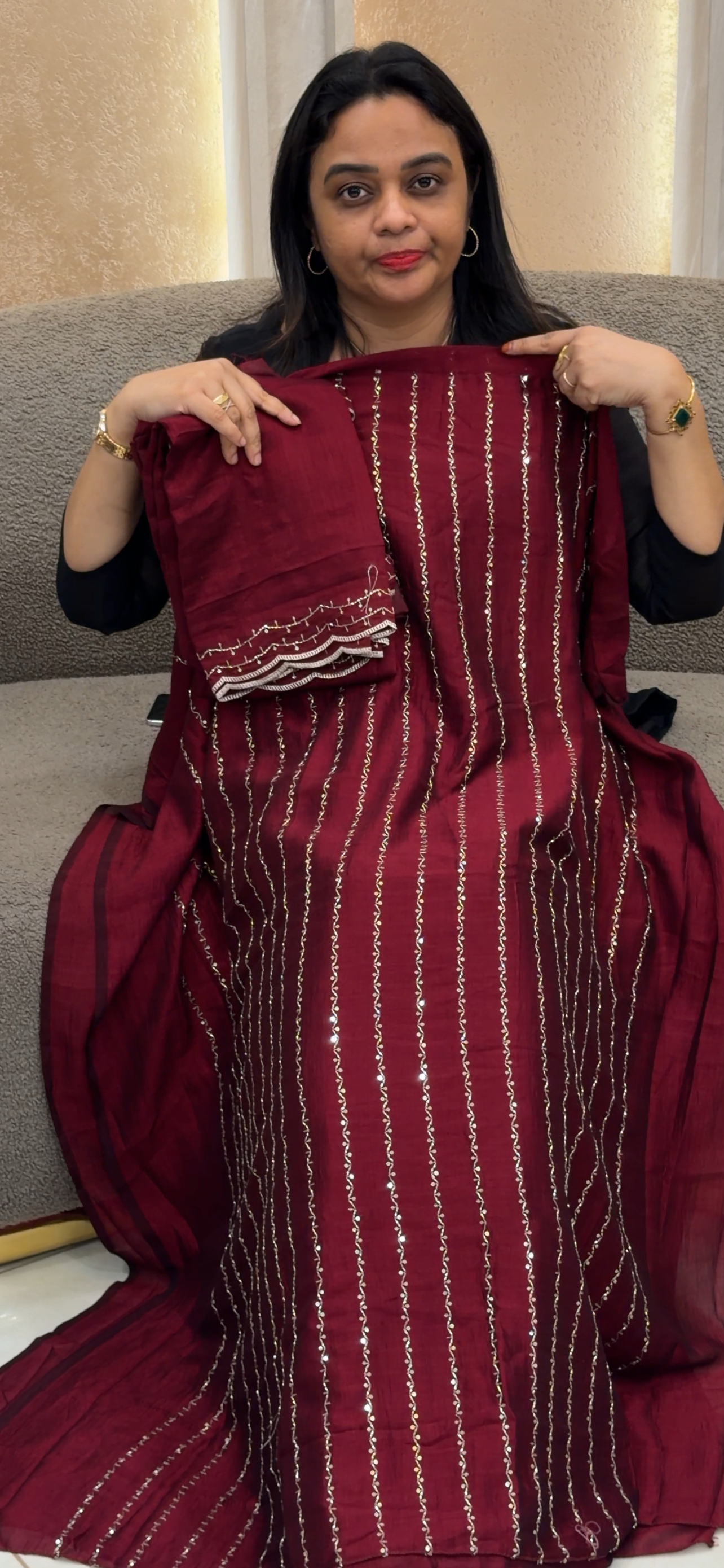 SEMI RAW SILK UNSTITCHED SALWAR SUITS - IHA 33373