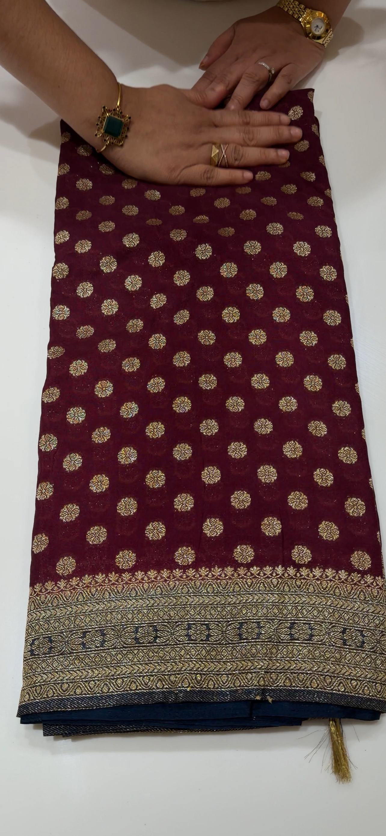 SEMI BANARASI SAREES - IHA 34535