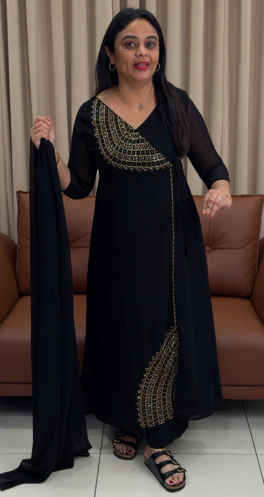 IHA'S IN-HOUSE HANDWORKED ALINE  TOP AND DUPATTA - IHA 33887
