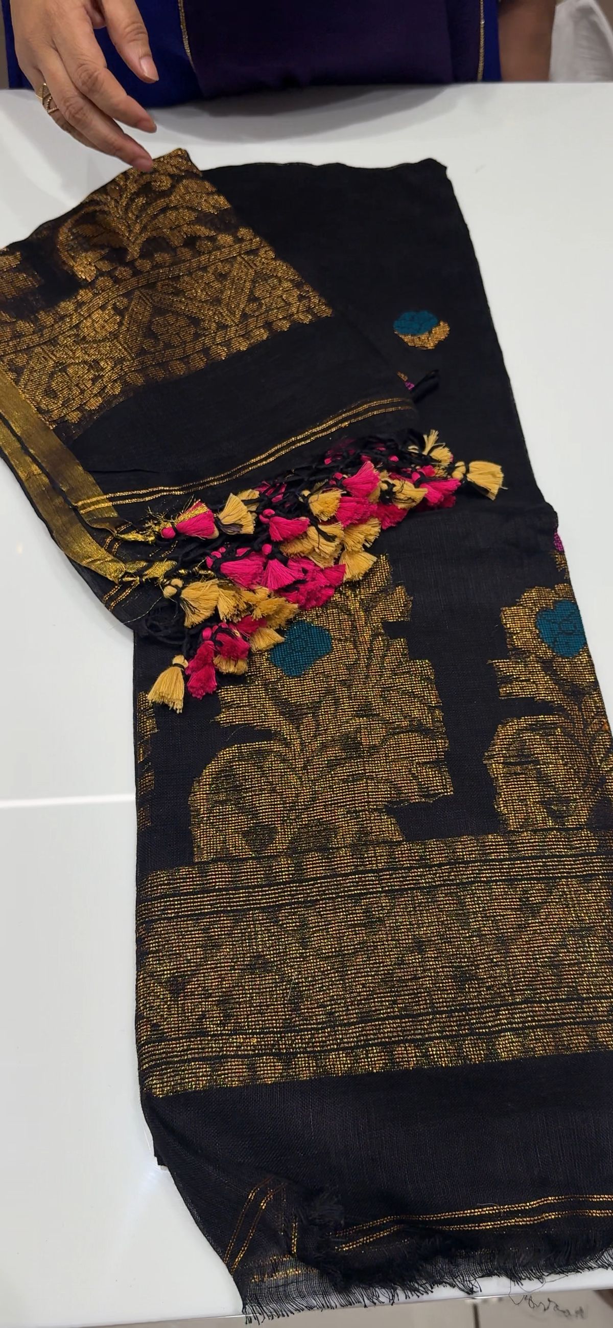 LINEN JAMDANI UNSTITCHED SALWAR -  IHA 35446