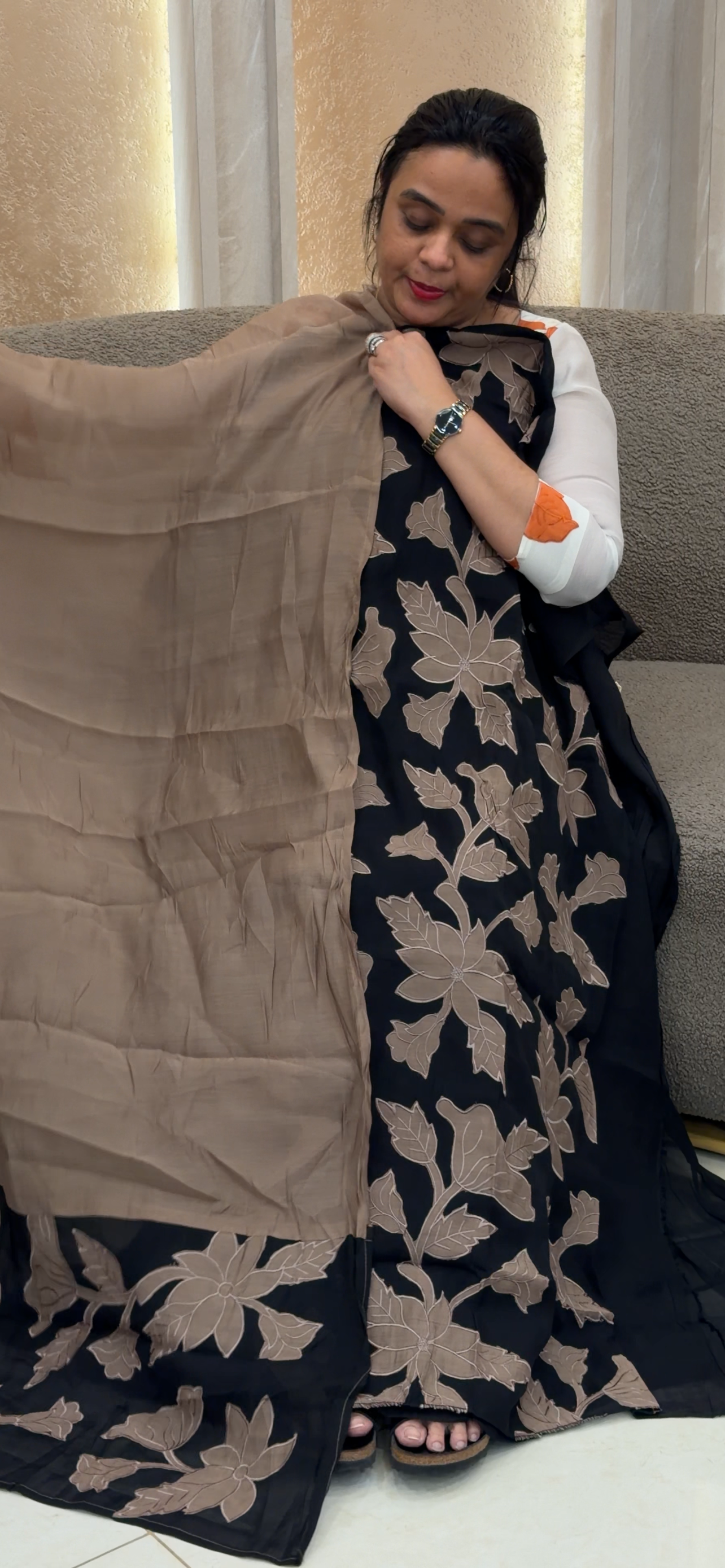 MALAI CHANDERI UNSTITCHED SALWAR SUITS - IHA 35082