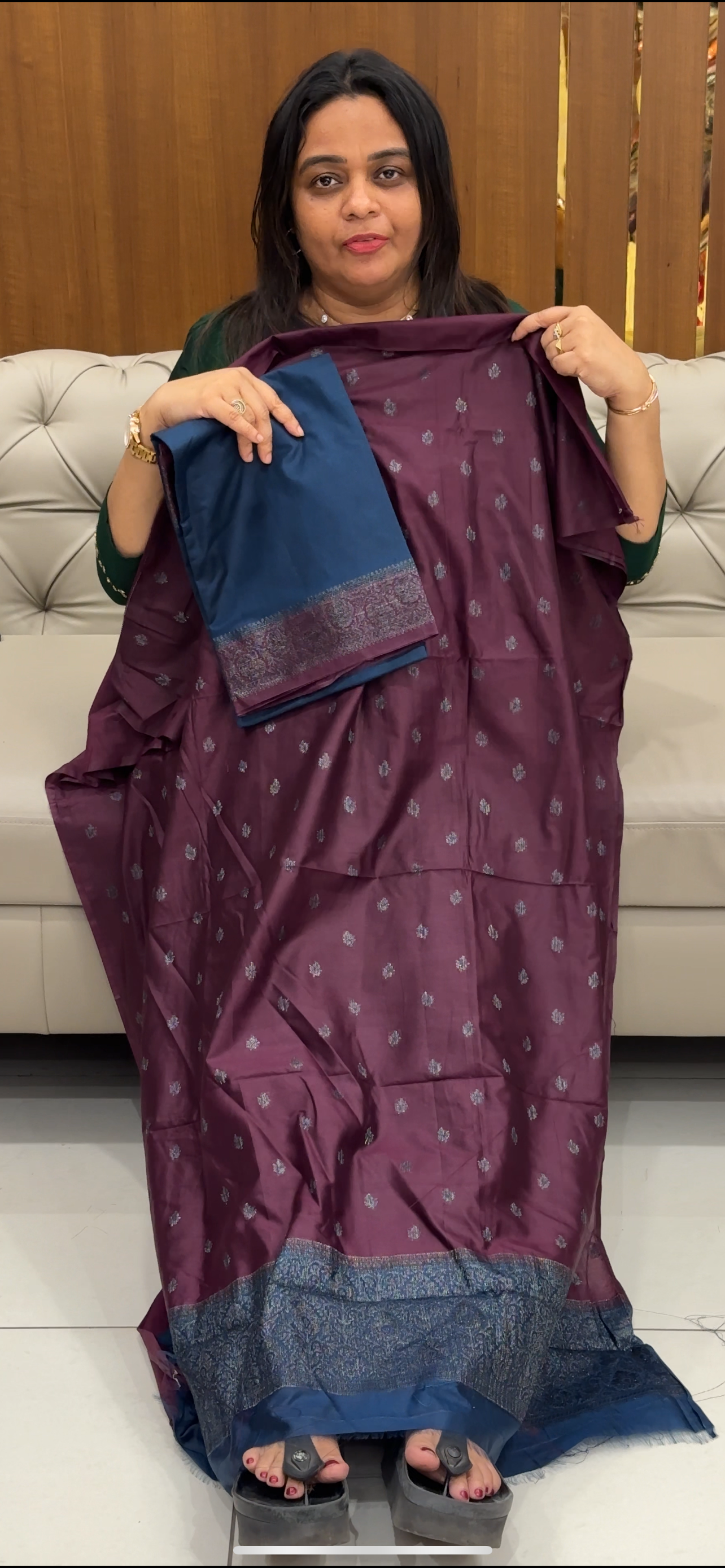 BANARASI TUSSUR UNSTITCHED SALWAR SUITS - IHA 28544