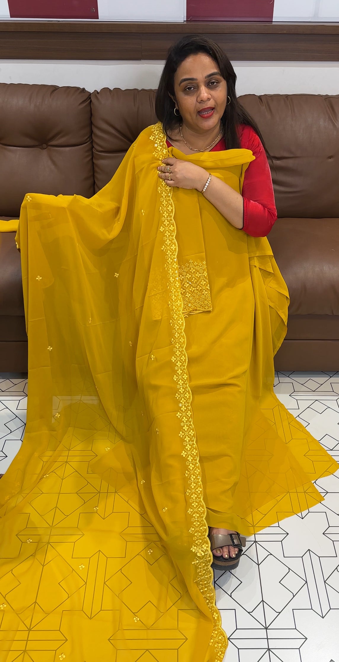 GEORGETTE UNSTITCHED SALWAR SUITS - IHA 23576