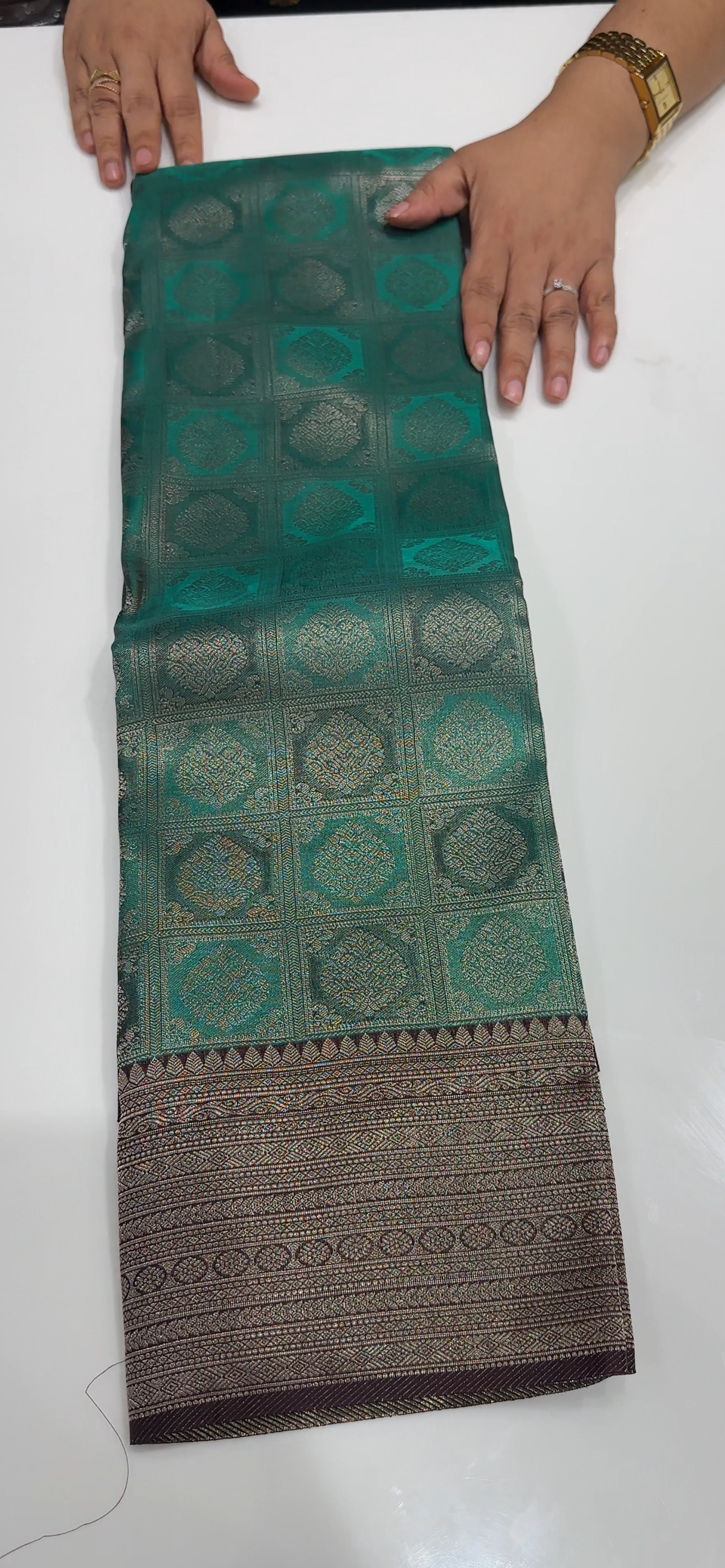 SEMI BROCADE SAREES - IHA 35615