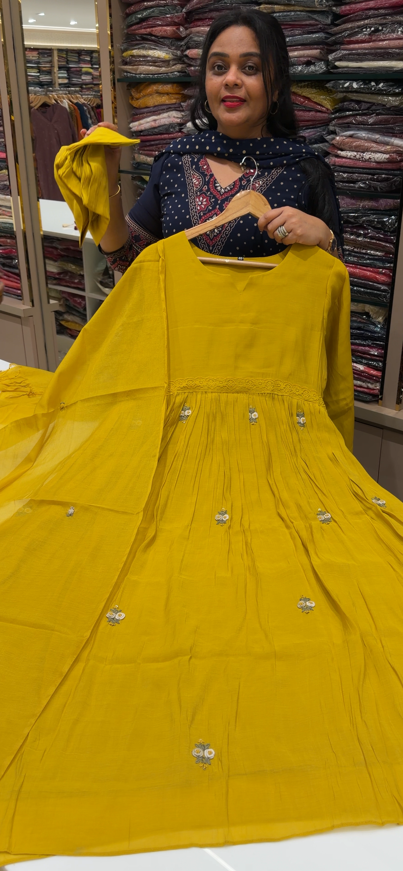 MALAI CHANDERI TOP, BOTTOM AND DUPATTA - IHA 34605