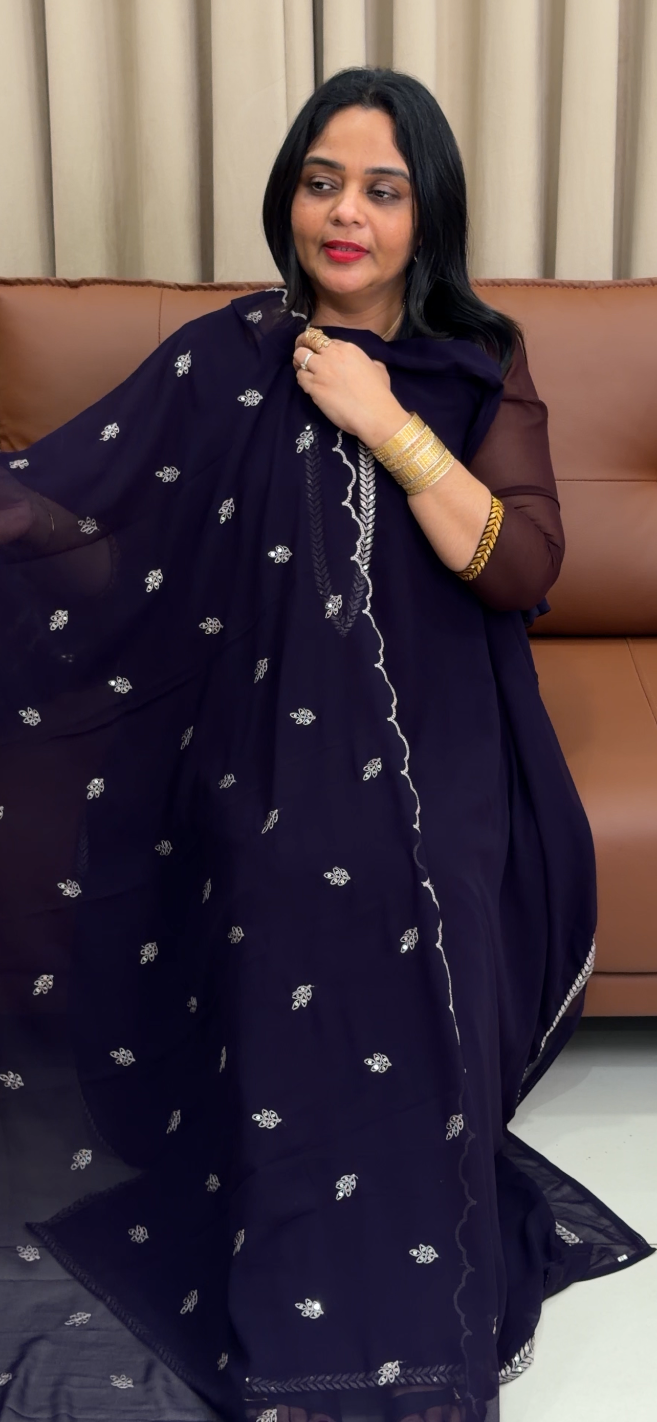 FAUX GEORGETTE UNSTITCHED SALWAR  SUITS - IHA 34033