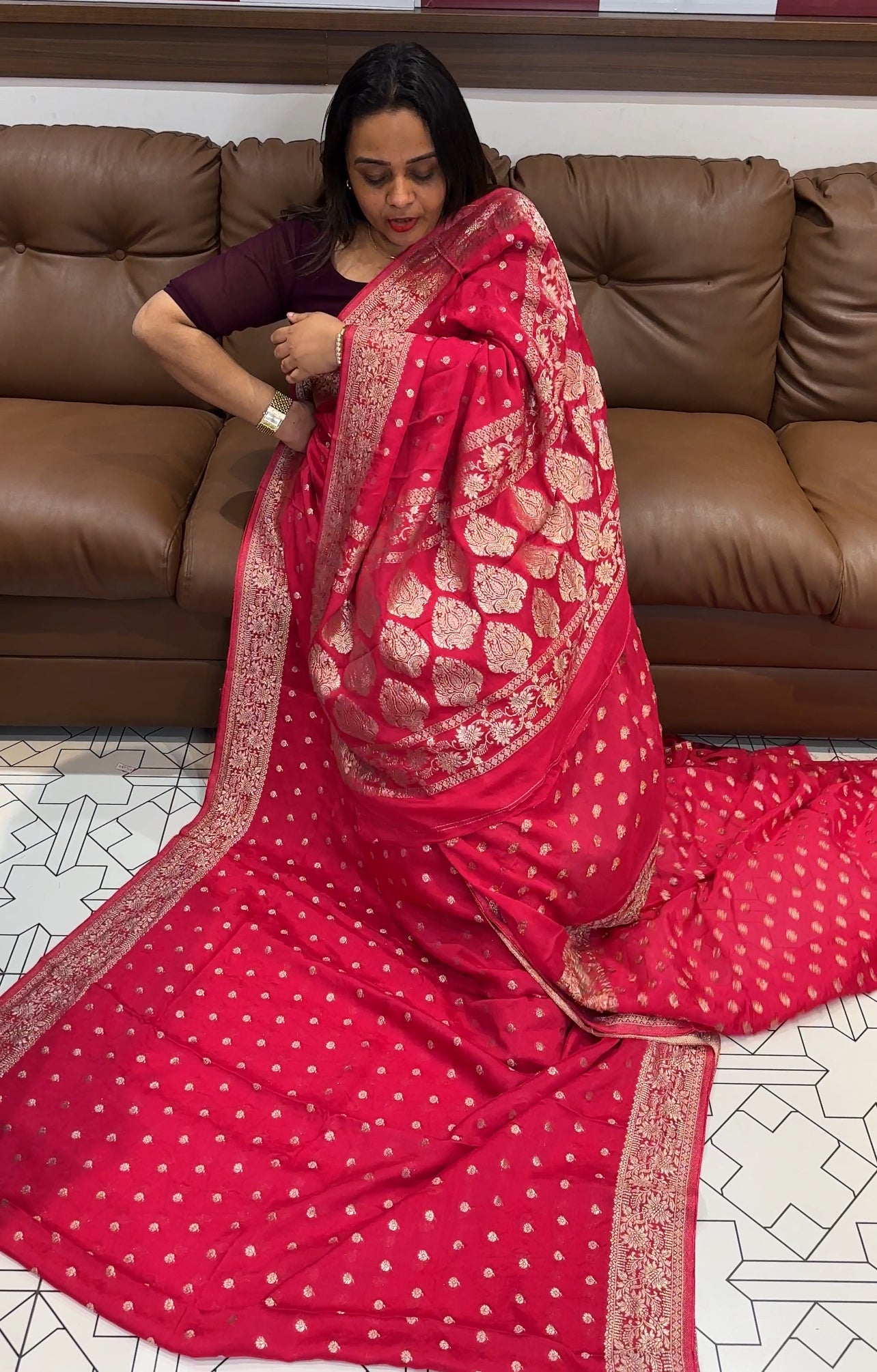 PLATINUM CHIFFON SAREES - IHA 22835