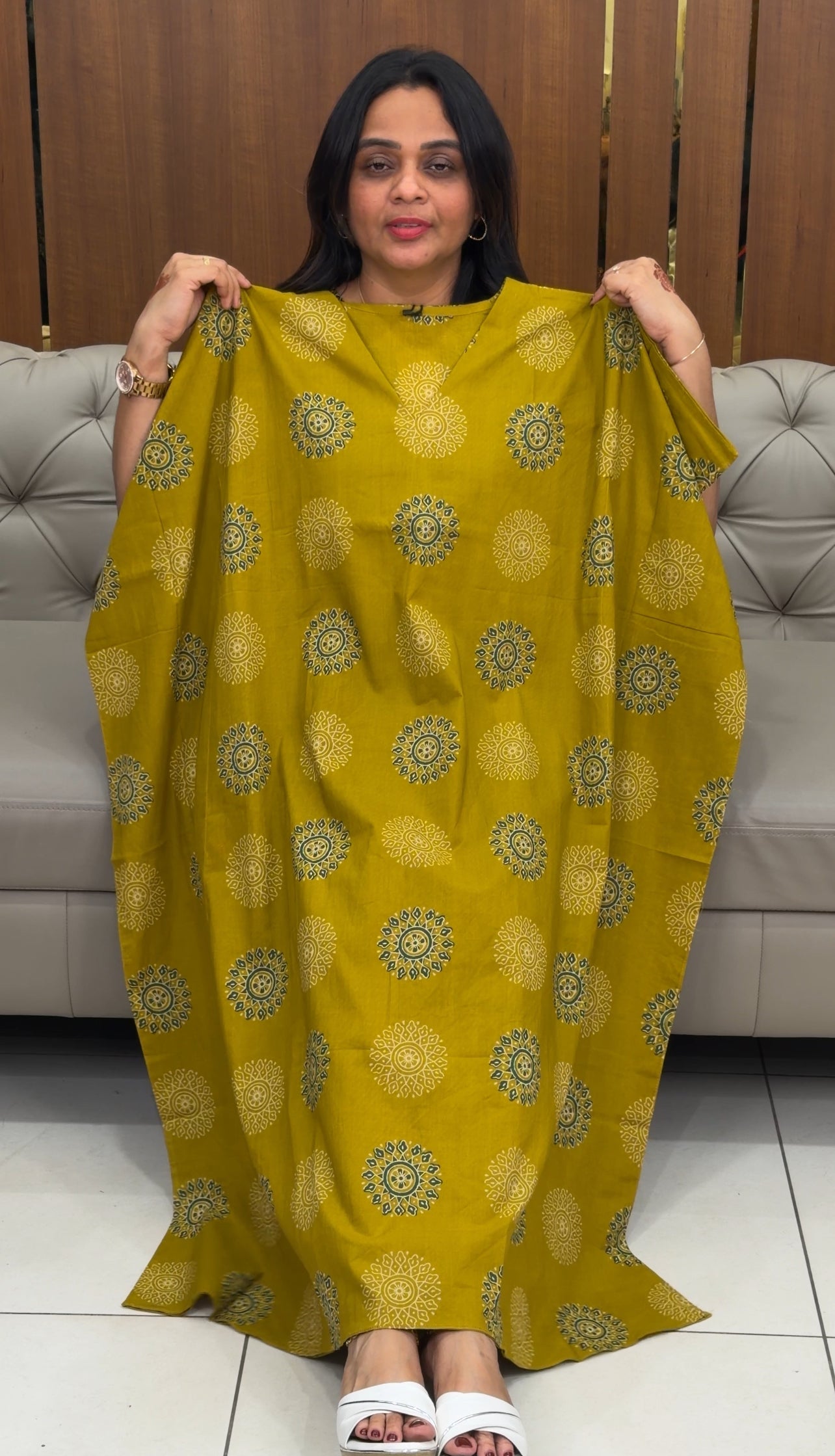 PRINTED SHORT KAFTAN TOPS - IHA 30673