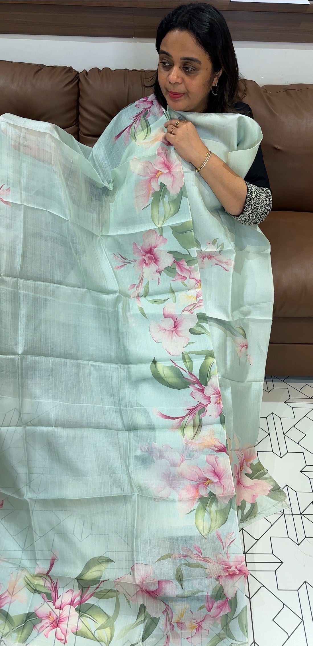 PRINTED TUSSUR UNSTITCHED SALWAR SUITS - IHA 26627