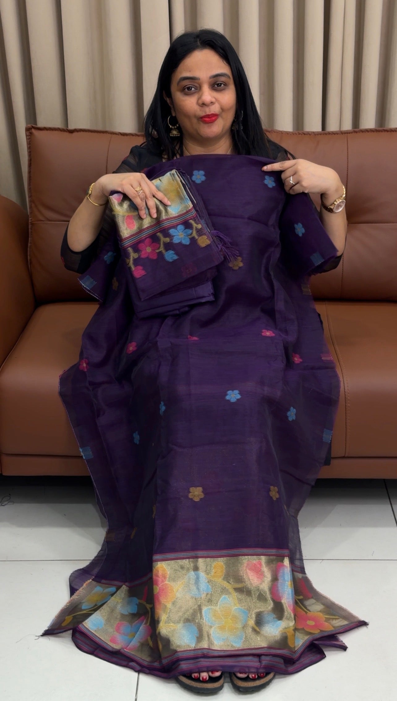 SEMI LINEN UNSTITCHED SALWAR SUITS - IHA 34197