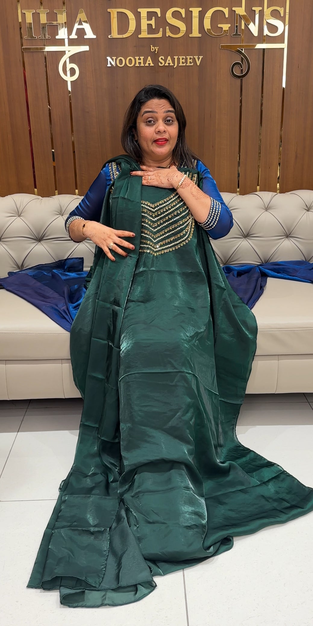 IHA'S IN-HOUSE VELVET ORGANZA UNSTITCHED SALWAR SUITS - IHA 23853