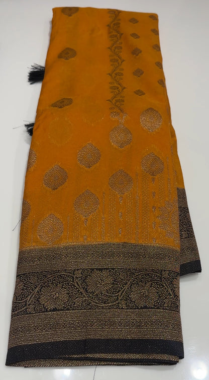 SEMI BANARASI  SAREES - IHA 16797