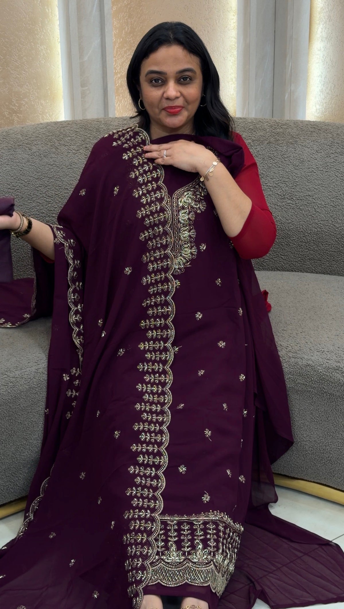 FAUX GEORGETTE UNSTITCHED SALWAR SUITS - IHA 35189