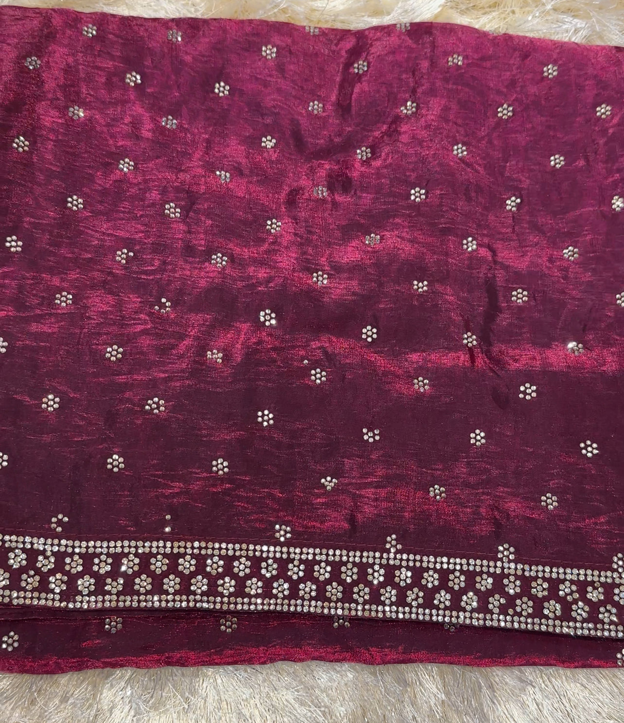 VELVET ORGANZA SAREES - IHA 27977