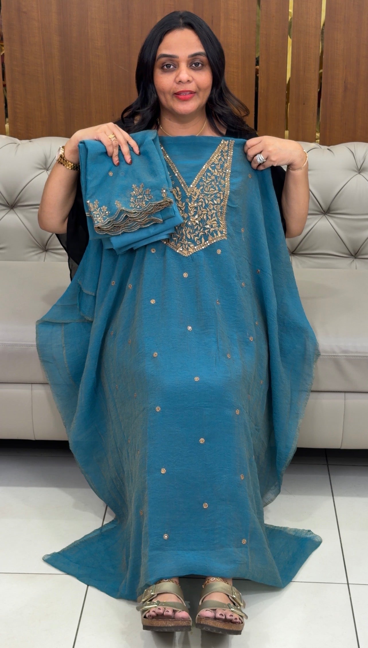 SHIMMER TISSUE UNSTITCHED SALWAR SUITS - IHA 32893