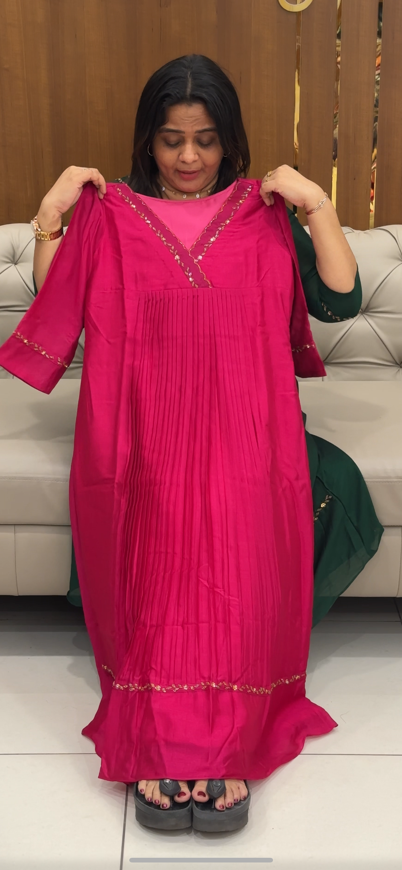 IHA'S IN-HOUSE SEMI RAW SILK ALINE TOPS - IHA 28539