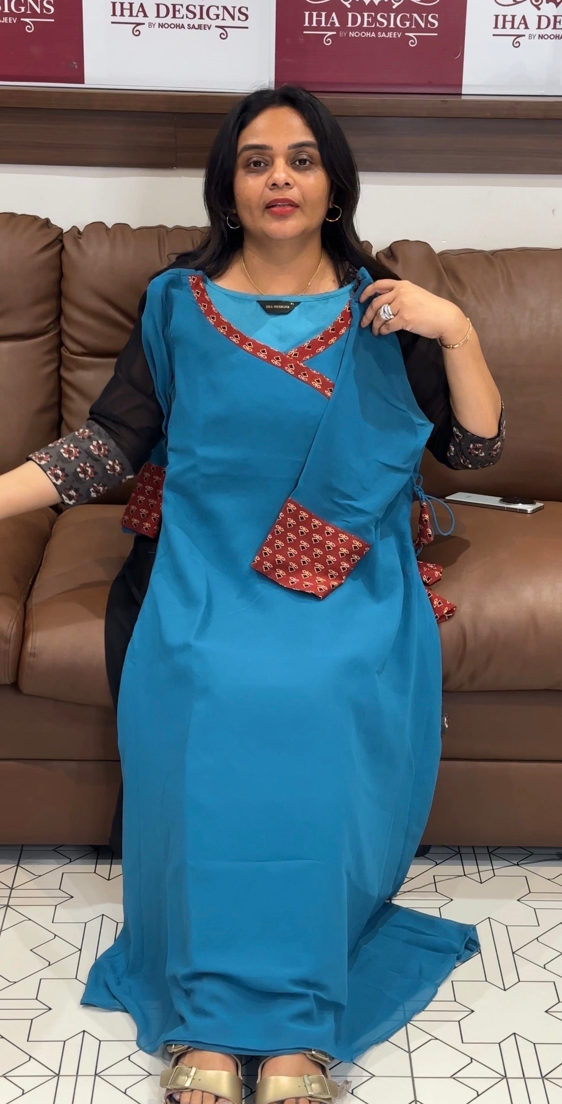 IHA'S IN-HOUSE GEORGETTE ALINE TOPS - IHA 31156