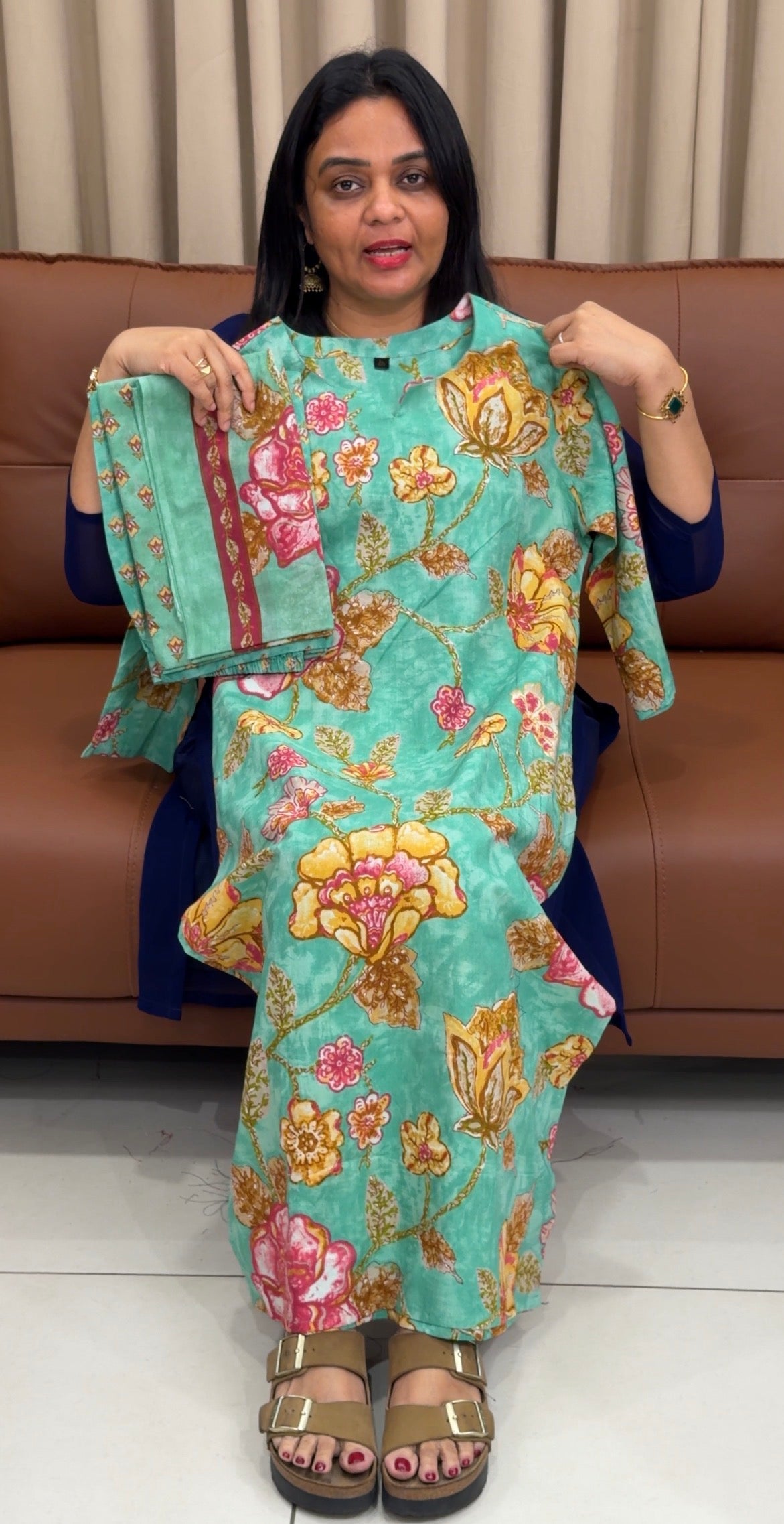 PRINTED COTTON TOP,BOTTOM AND DUPATTA - IHA 33631