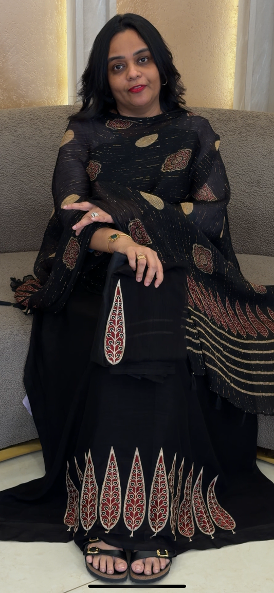 AJRAKH UNSTITCHED SALWAR SUITS - IHA 35075