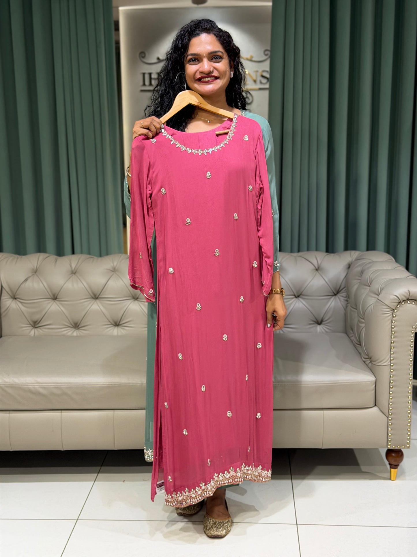 PARTY WEAR TOP, BOTTOM AND DUPATTA - IHA 29816