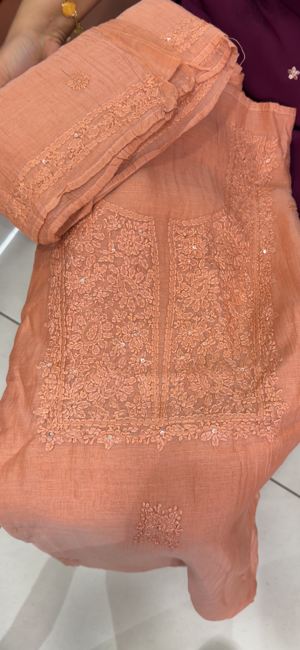 CHIKANKARI UNSTITCHED SALWAR SUITS - IHA 35801