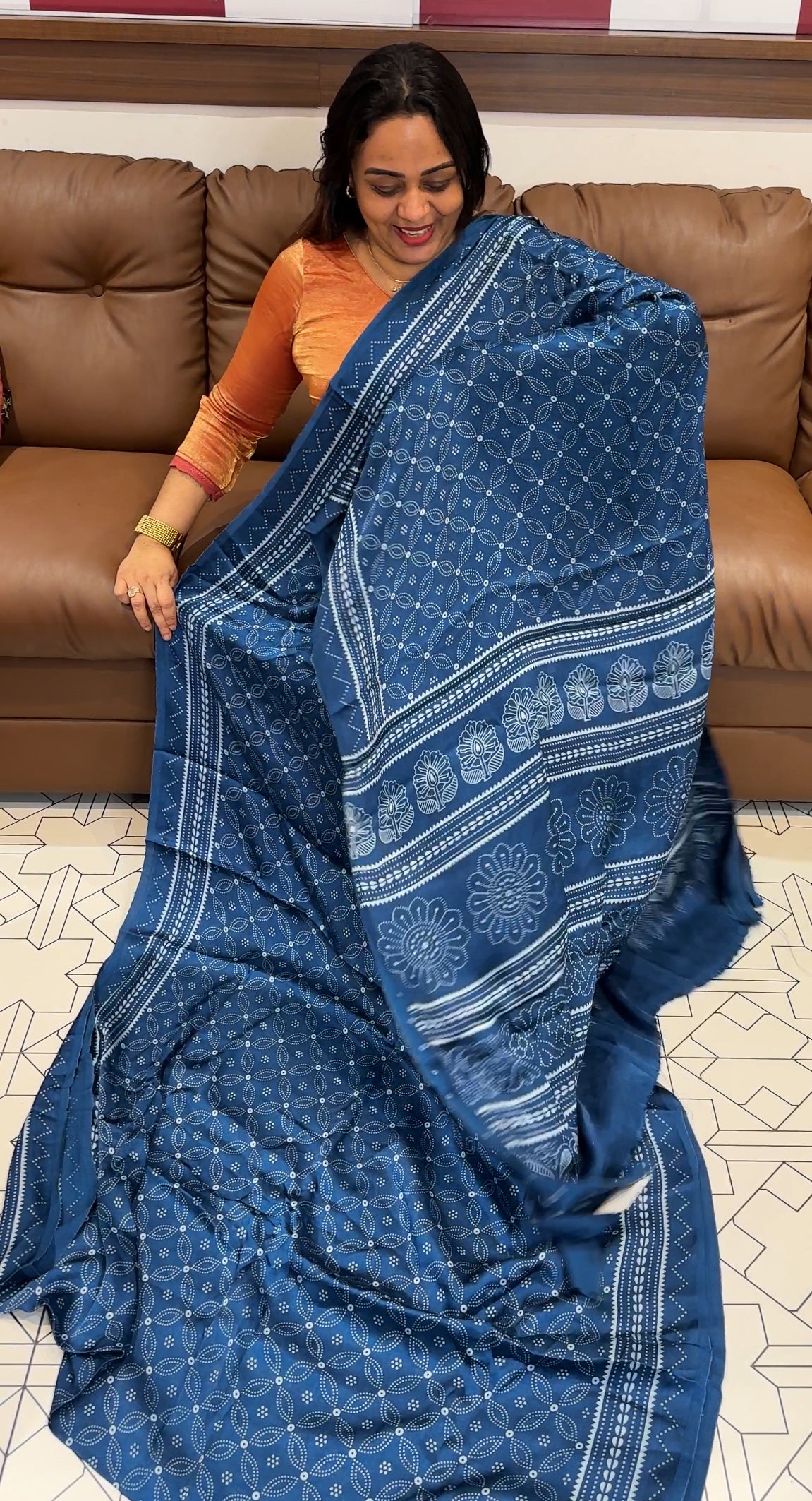 MASHRU SILK PRINTED SAREE - IHA 19591