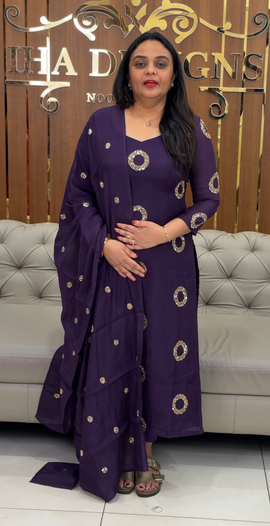 FORWARD HAND WORKED UNSTITCHED SALWAR SUITS - IHA 32345
