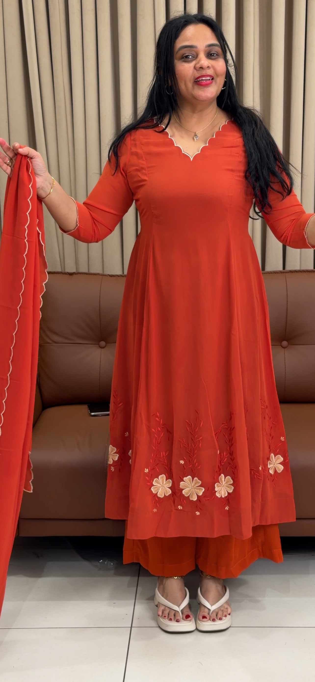 IHA'S IN-HOUSE SLITTED TOP AND DUPATTA - IHA 34648