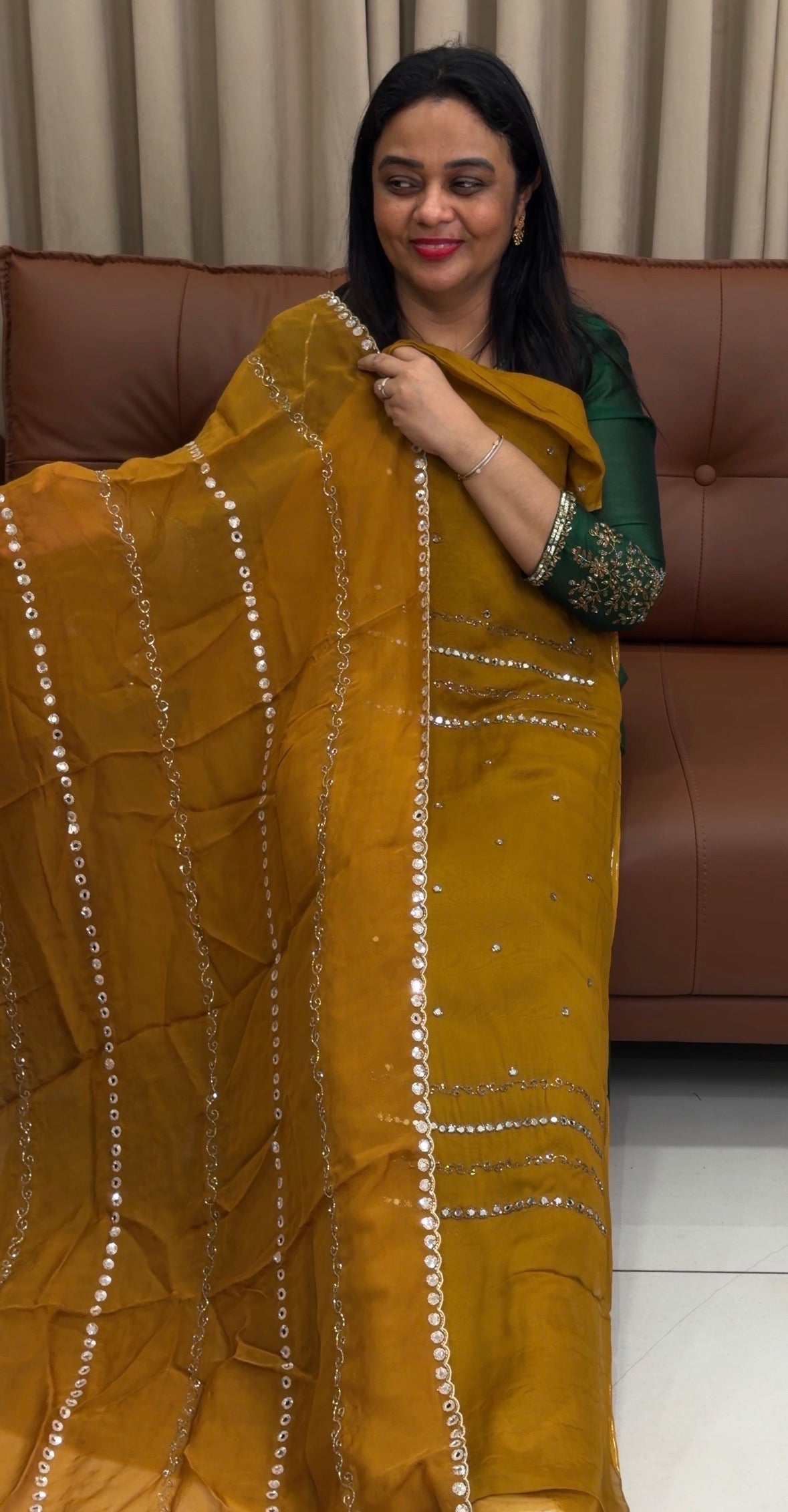 VISCOSE ORGANZA UNSTITCHED SALWAR SUITS - IHA 33827