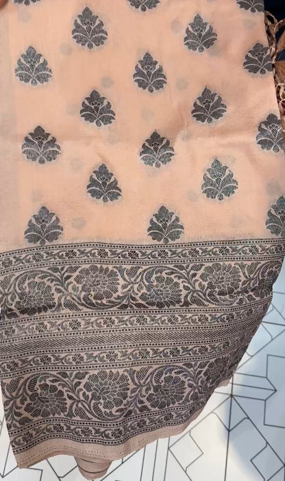 SEMI BANARASI SAREE - IHA 18232