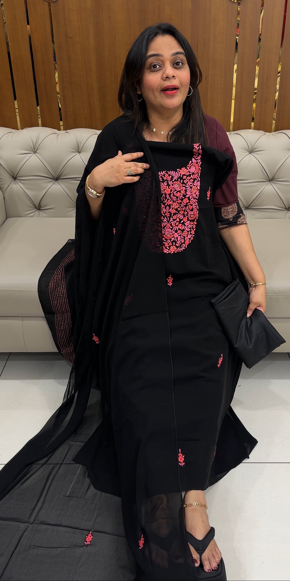 FORWARD FAUX GEORGETTE UNSTITCHED SALWARSUITS - IHA 31280
