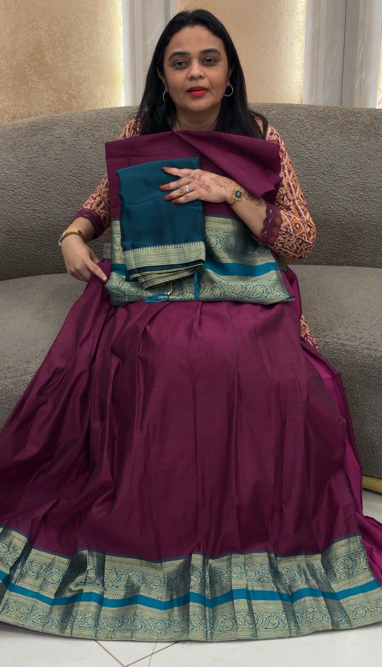 SEMI STITCHED DHAVANI SETS - IHA 33075