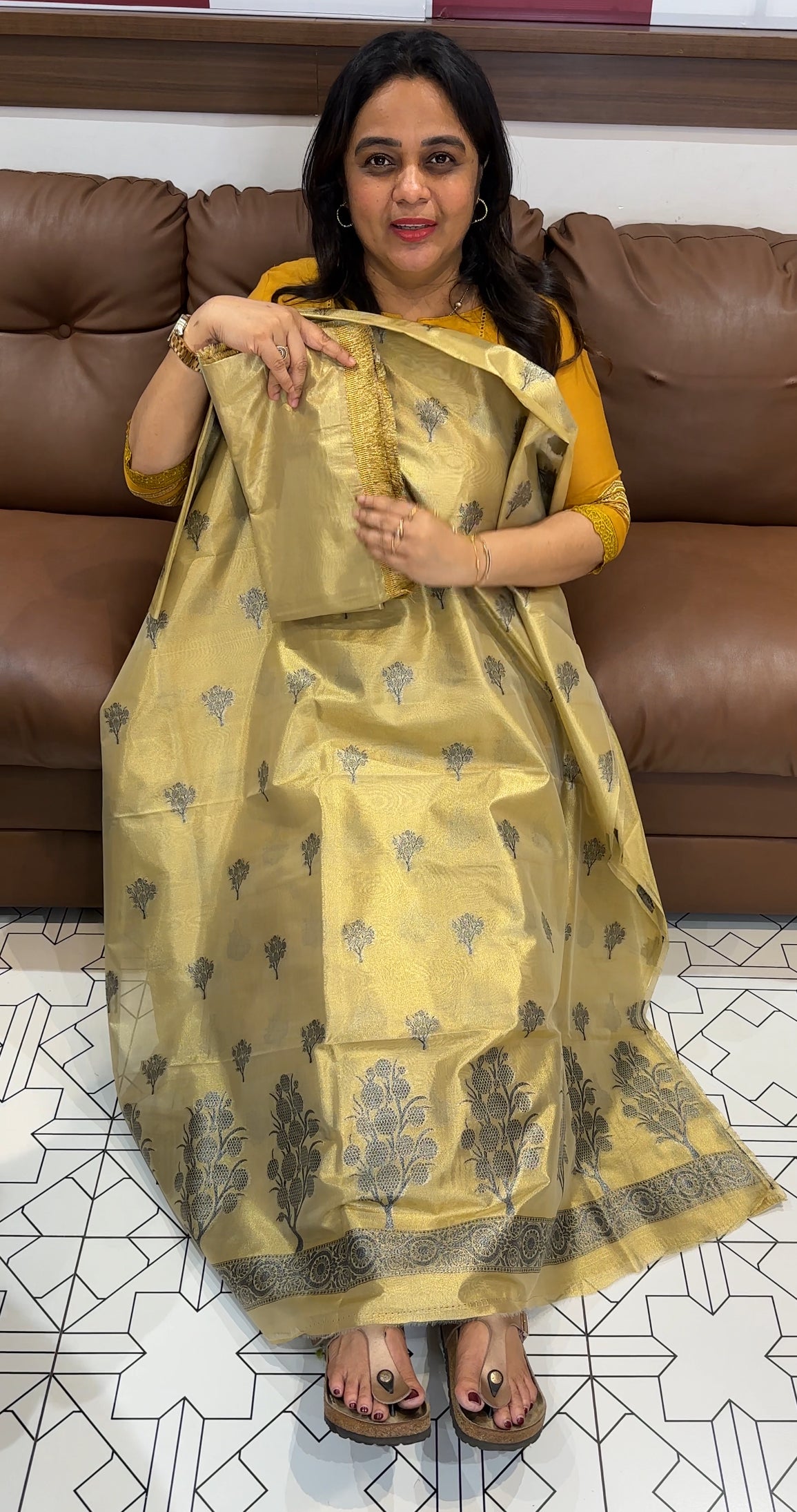 TISSUE BANARASI UNSTITCHED SALWAR SUITS - IHA 26830