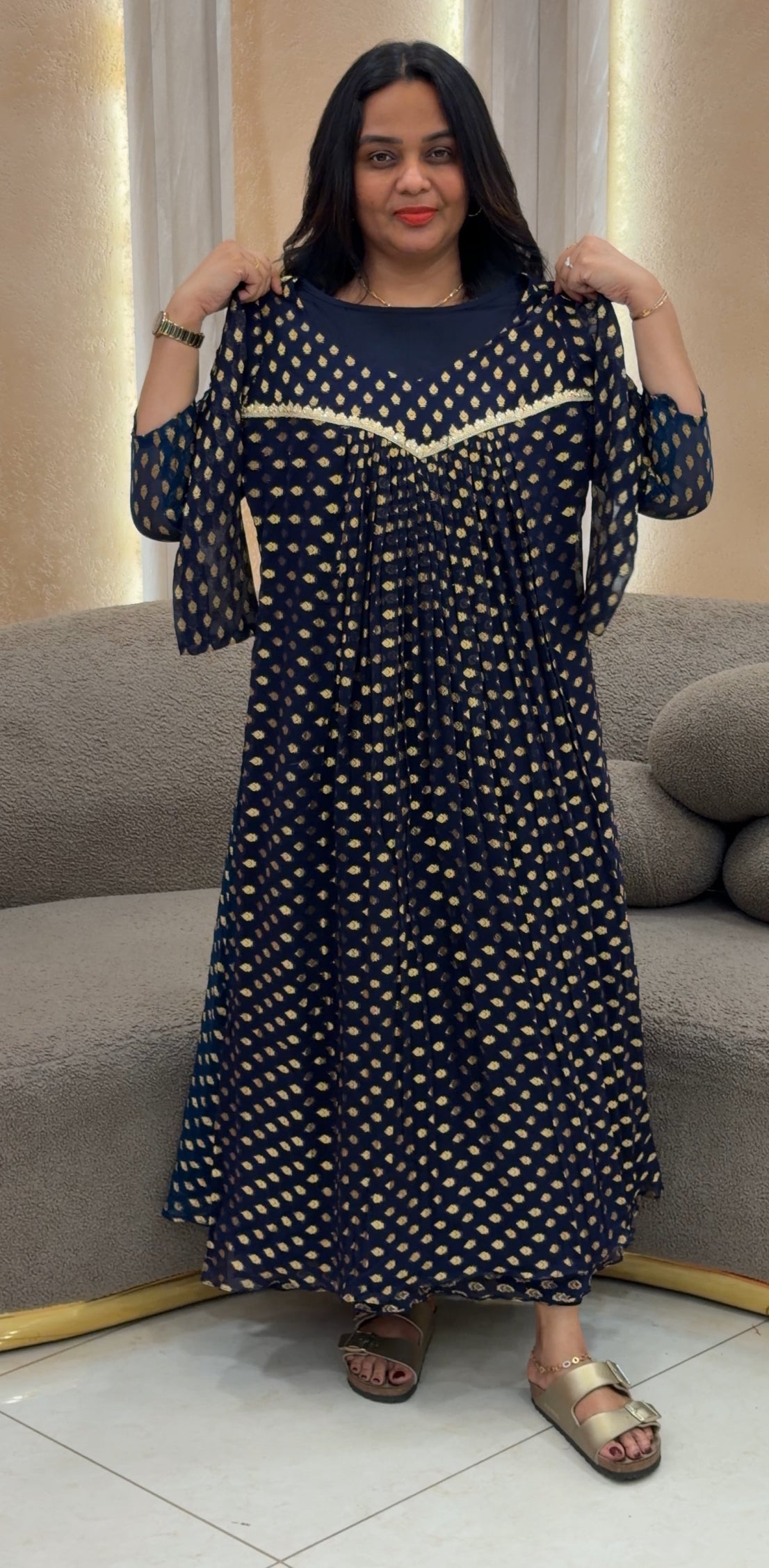 IHA'S IN-HOUSE GEORGETTE ALINE TOPS - IHA 30655