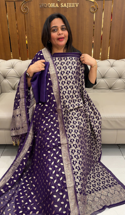 BANARASI UNSTITCHED SALWAR SUITS - IHA 26732