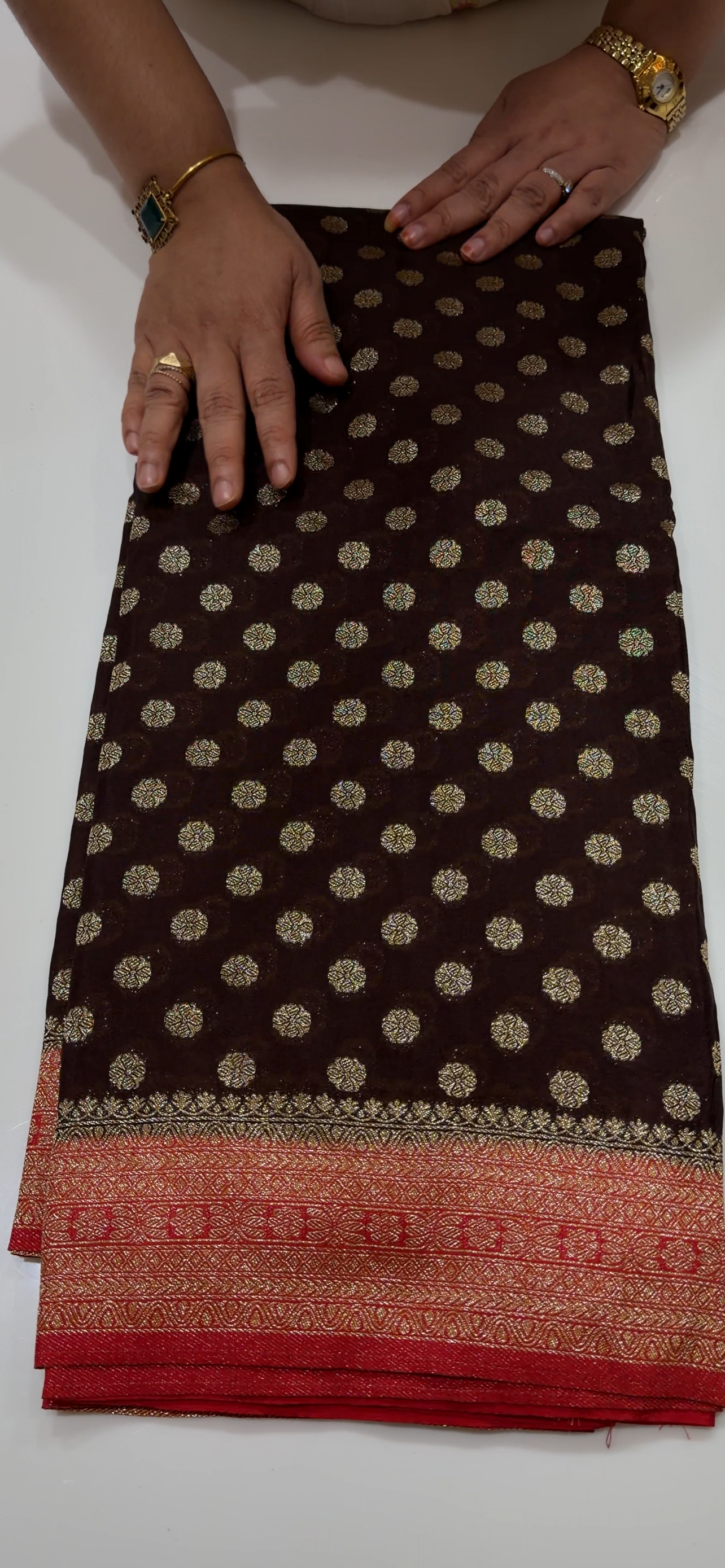 SEMI BANARASI SAREES - IHA 34535