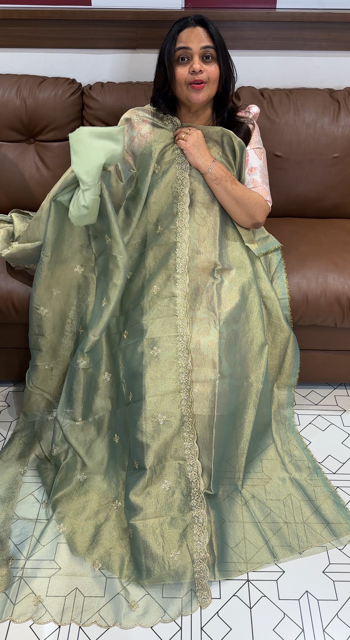 TISSUE BANARASI UNSTITCHED SALWAR SUITS - IHA 27718