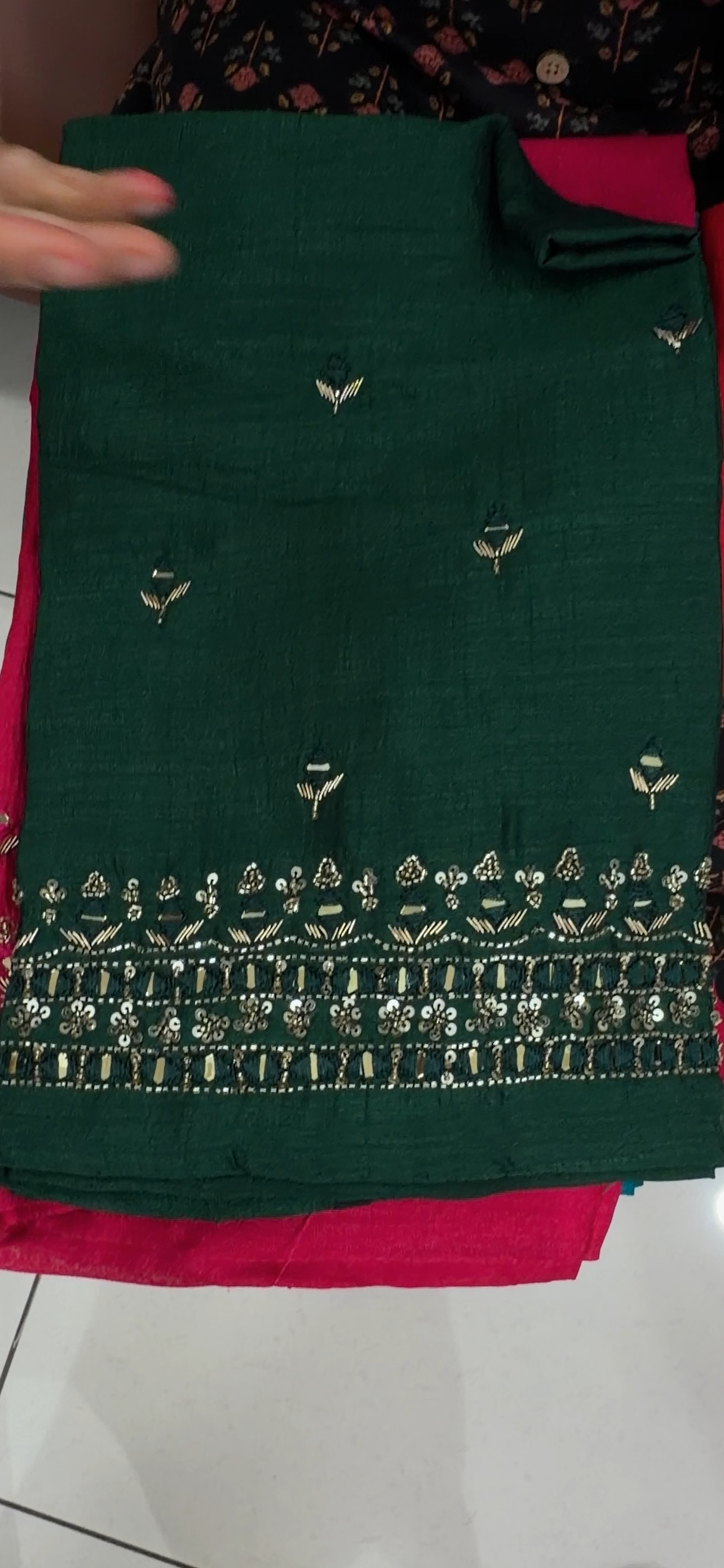 HANDWORKED BLOUSE MATERIAL - IHA 34574