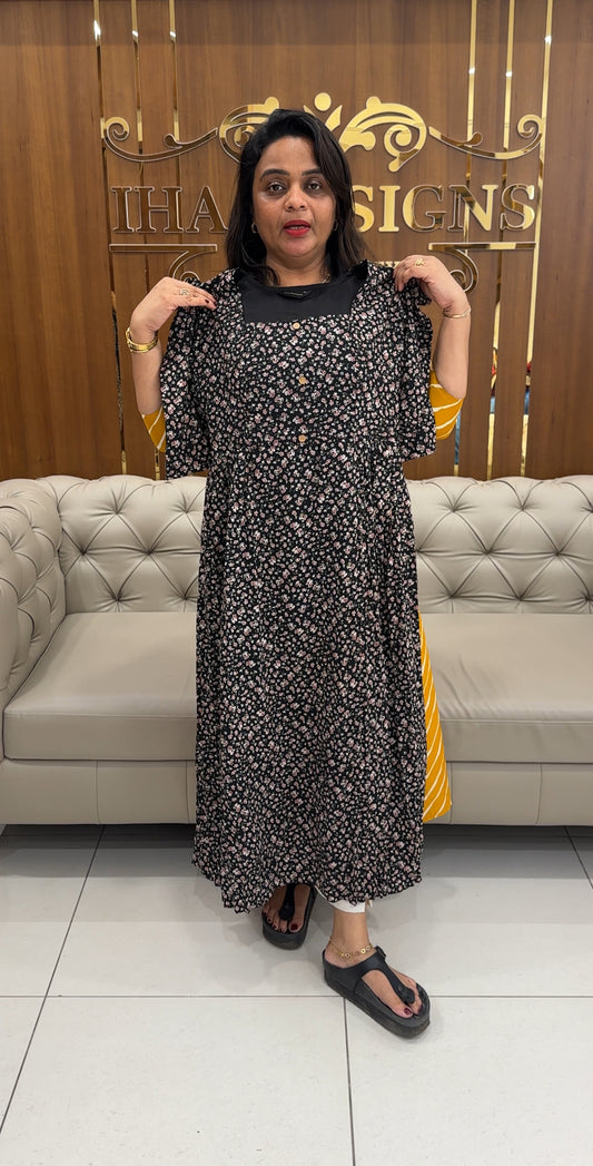 IHA'S IN-HOUSE PRINTED ALINE TOPS - IHA 25549