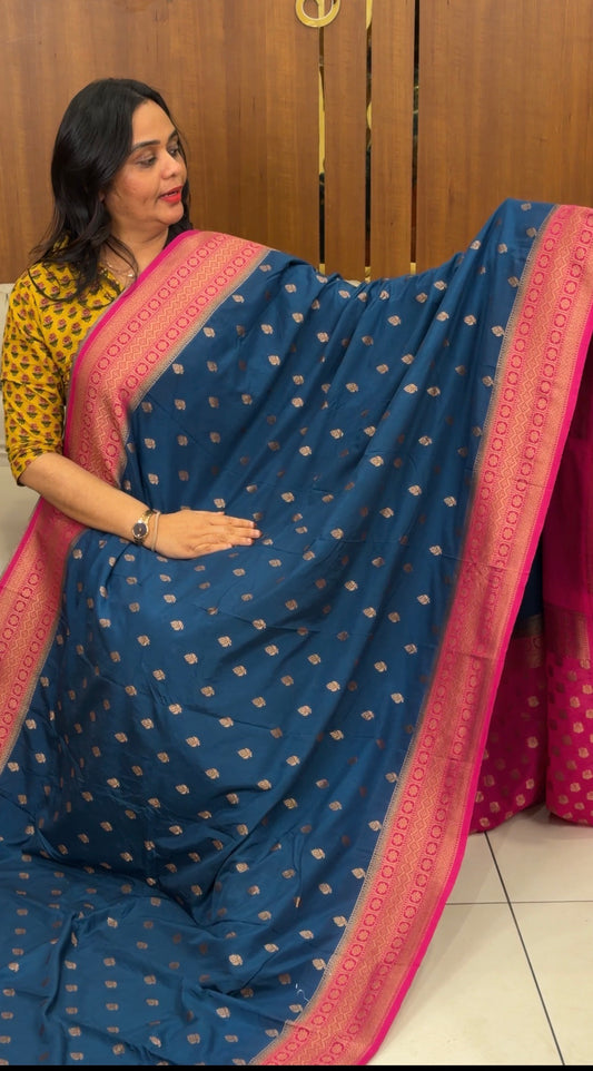 SEMI BANARASI SAREES - IHA 32521