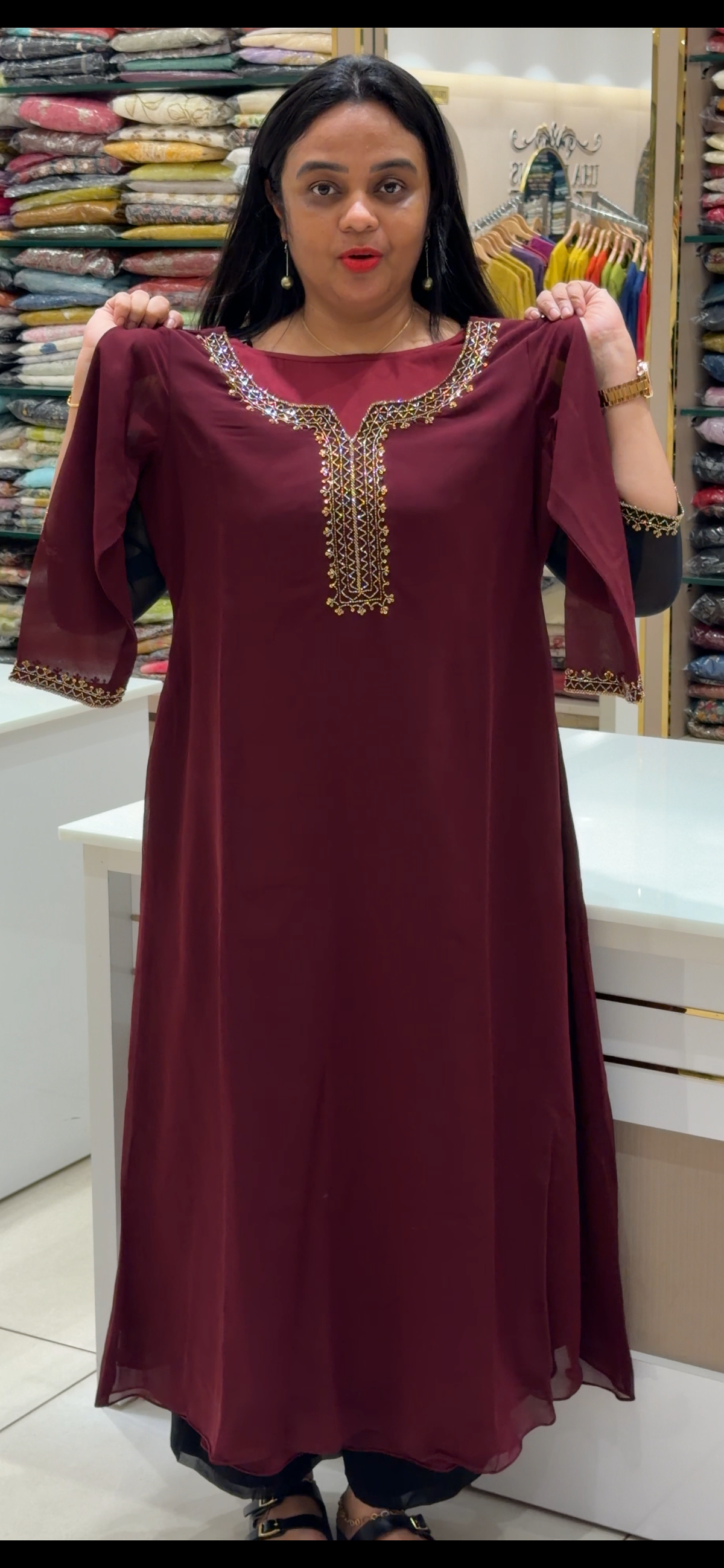 IHA'S IN-HOUSE HAND WORKED ALINE TOPS - IHA 35397