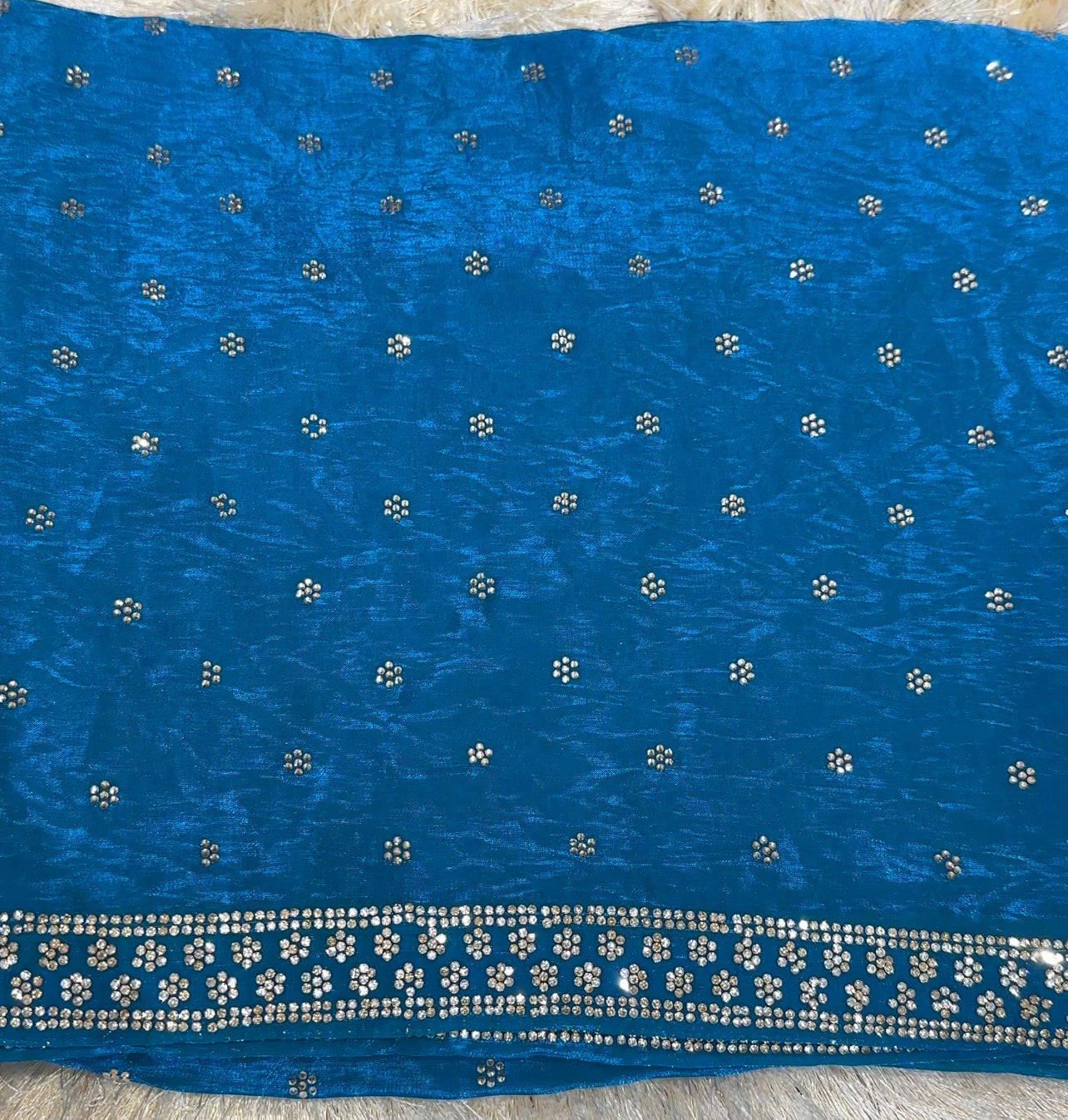 VELVET ORGANZA SAREES - IHA 27977