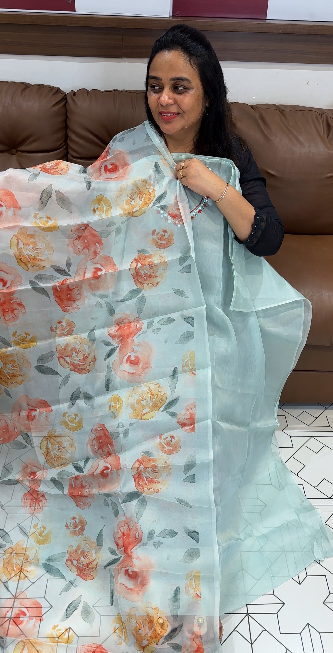 ORGANZA UNSTITCHED SALWAR SUITS - IHA 28129