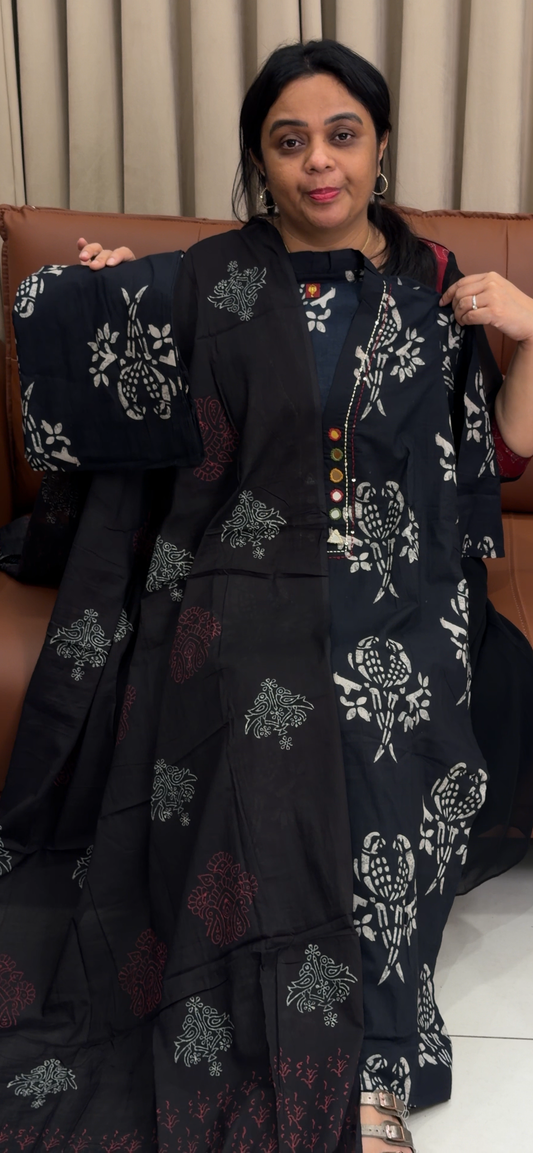 COTTON TOP, BOTTOM AND DUPATTA - IHA 36100