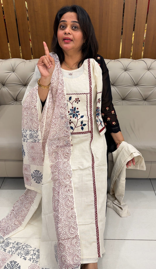 COTTON TOP , BOTTOM AND DUPATTA - IHA 26017