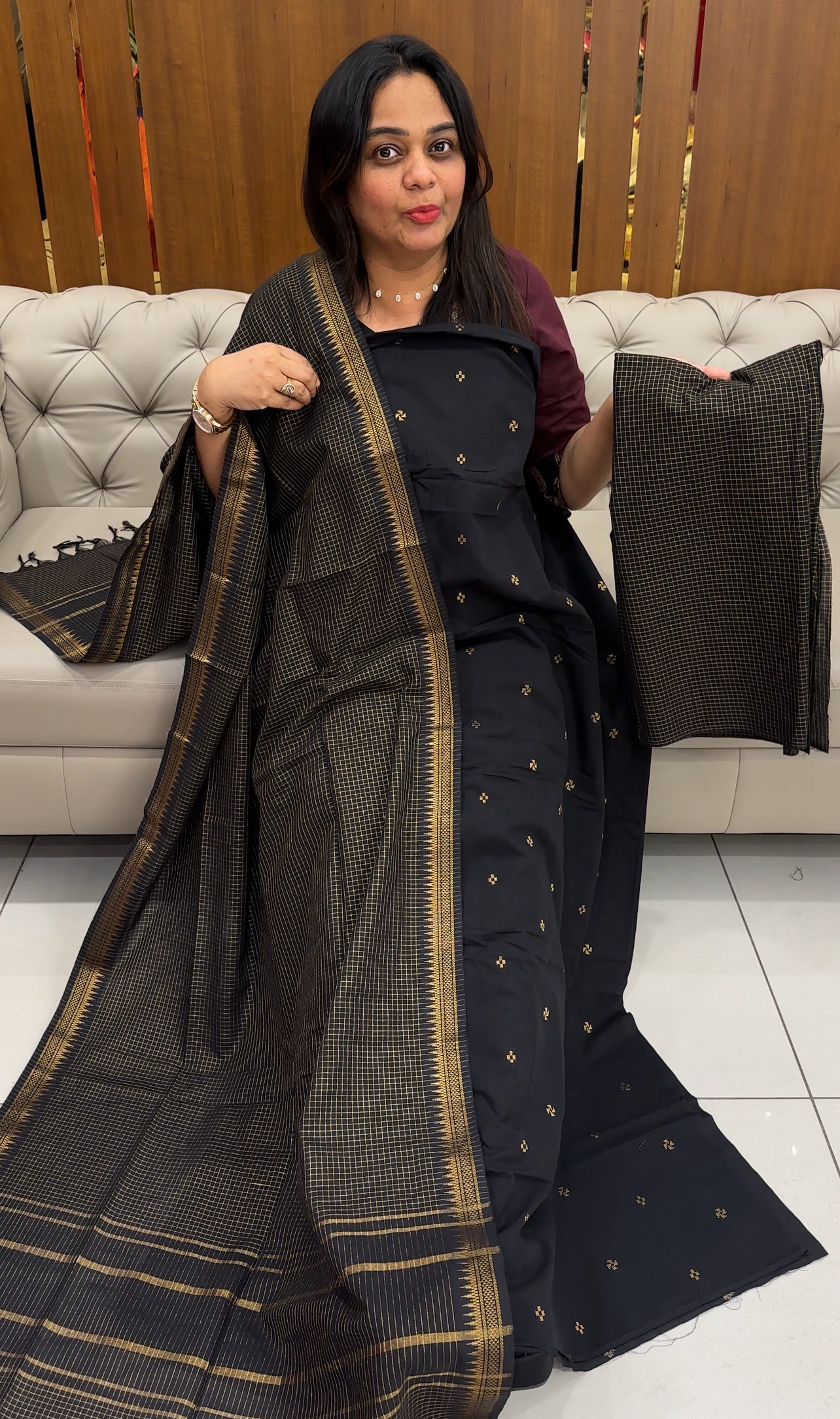 HANDLOOM COTTON UNSTITCHED SALWAR SUITS - IHA 29169