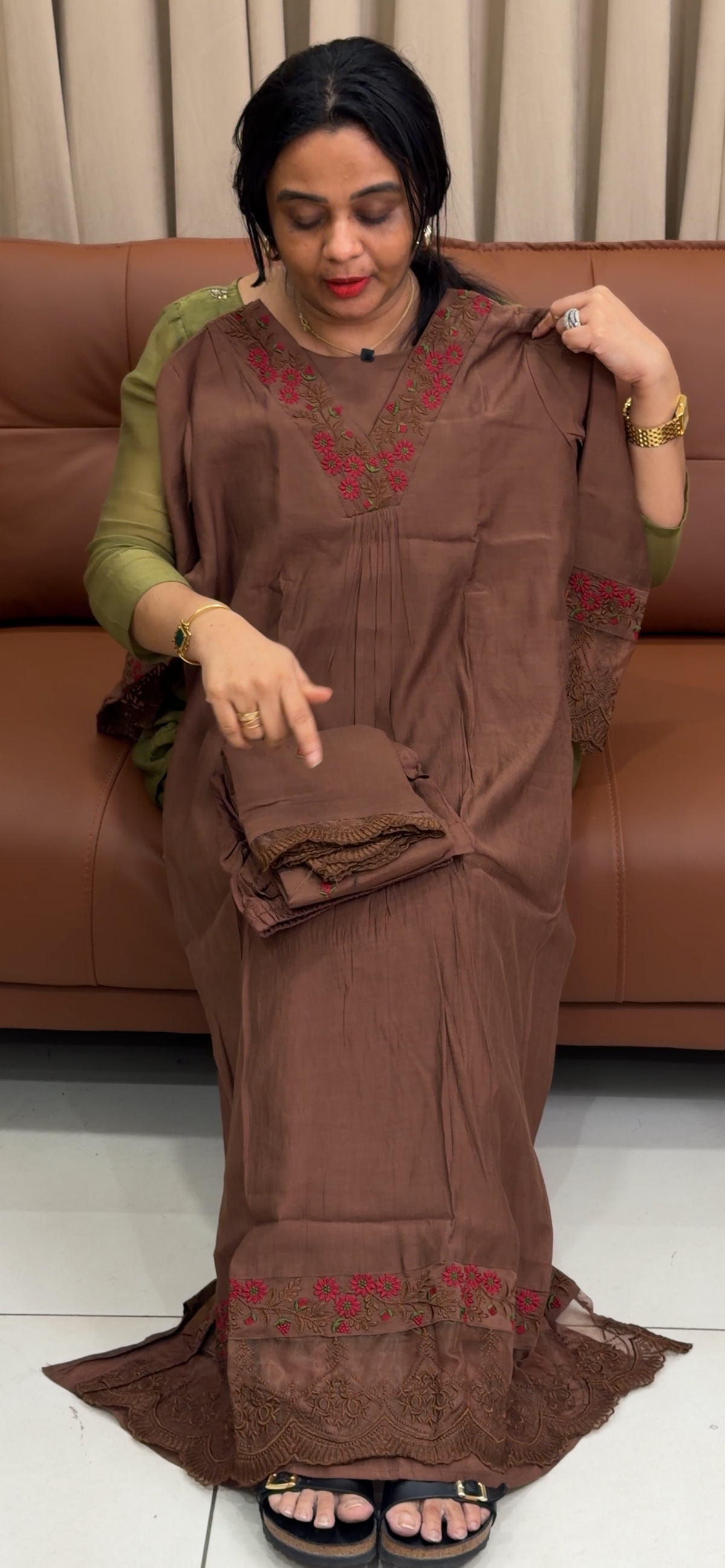 MUL CHANDERI TOP, BOTTOM AND DUPATTA - IHA 35373