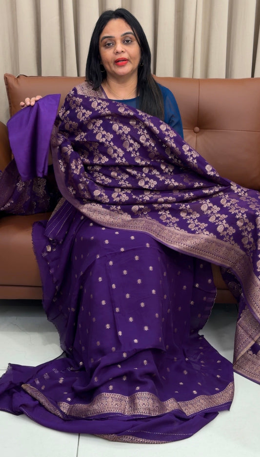 GEORGETTE BANARASI UNSTITCHED SALWAR SUITS - IHA 33404